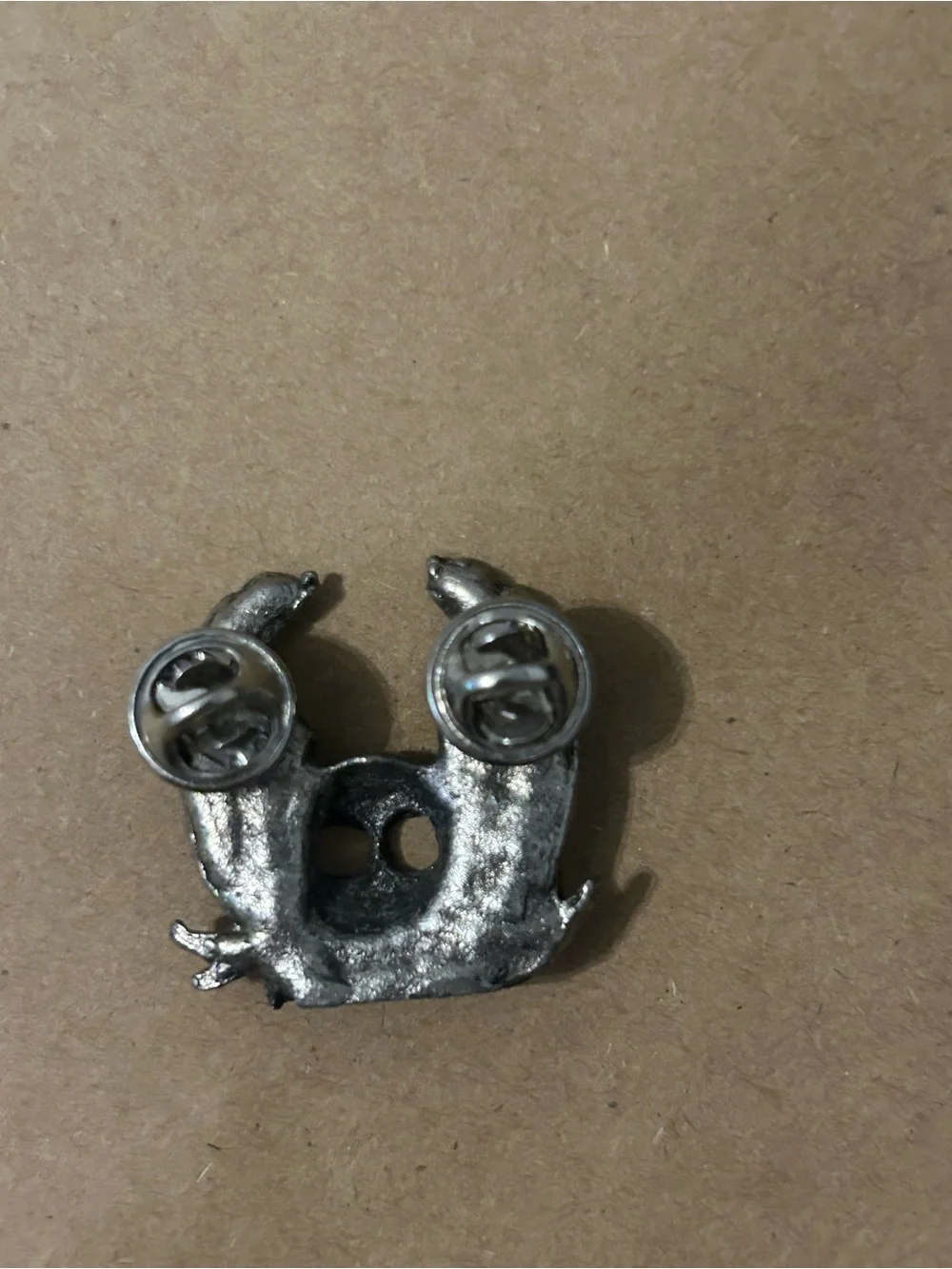 Winged Skull Metal Pin — Silver Tone